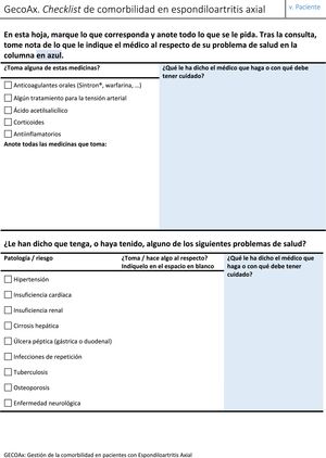 Checklist, para los pacientes.