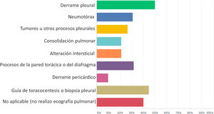Aplicaciones de la ECOPULM en la práctica clínica de los respondedores (n = 132).