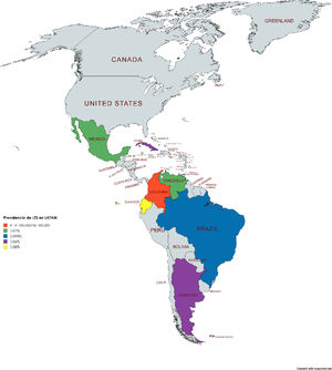 Prevalencia del LES en Latinoamérica. LATAM: Latinoamérica.