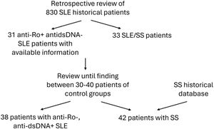 Flux diagram for patient selection. SLE: systemic lupus erythematosus; SS: Sjögren