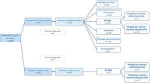 Proceso de inclusión de pacientes y distribución de estos según los diagnósticos asociados.