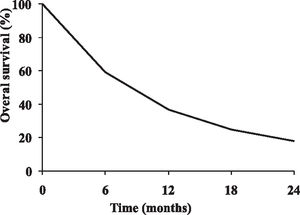 Overall survival for all patients included in the study.