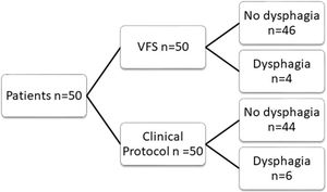 Flow diagram for the swallowing study. n – number of patients, VFS – videofluoroscopy of swallowing.