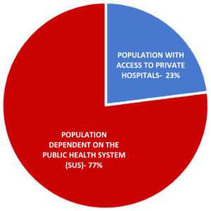 Proportion of the Brazilian population with access to health insurance and private sector ICUs. Source: ANS (2021).
