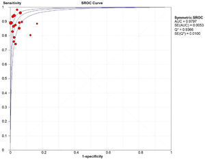 The SROC curve for US-CNB.