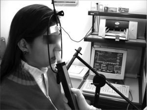 Acoustic rhinometry: equipment used to check nasal volumes.