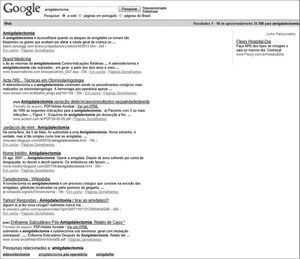Top search results on GOOGLE for keyword 'tonsillectomy' (amigdelectomia).