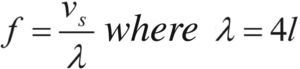 f, resonant frequency; vs, sound velocity; l, length of the ear canal