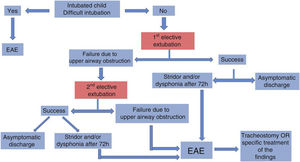 Flowchart indicating the need of endoscopic airway evaluation in the intubated child. Figure authorized by the authors.22