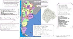 Distribución de centros con residencias y concurrencias en el país.