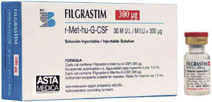 Filgrastim. Colonies stimulating factor; helps the body to produce neutrophils.