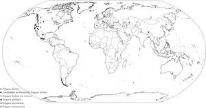 Distribución mundial del género Trappea.