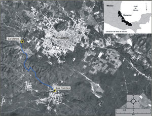 Localización de los sitios de estudio, La Marina-Trianón y Las Puentes.