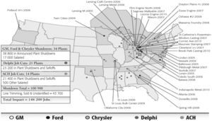 Cierres de Plantas Anunciados y Ejecutados En Estados Unidos Y Canadá (2005-2011)