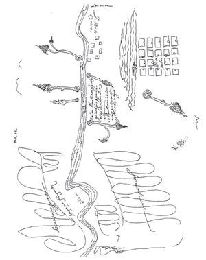 Plano del pueblo de San Luis Potosí (1593). Archivo General de la Nación, México, Tierras, v. 2777, exp. 6, 1593.