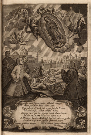 Frontispiece by Baltasar Troncoso y Sotomayor, in Cayetano de Cabrera y Quintero, Escudo de armas de México (Mexico City, 1746). Courtesy of the John Carter Brown Library at Brown University.