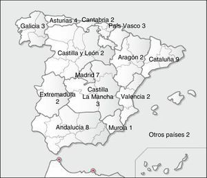 Respuestas de las encuestas por Comunidad Autónoma.