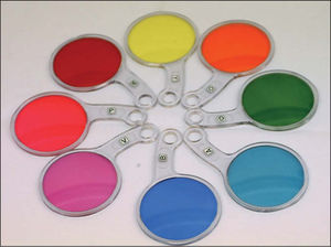 Set of coloured lenses.