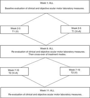Flow chart of the study design protocol illustrating of the cross-over design component.
