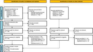 Flow diagram summarizing the process of literature search and selection.