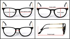 Spectacle frame measurements.