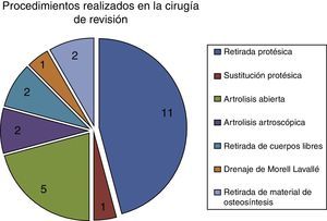 Principales procedimientos realizados en la cirugía de revisión.