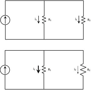 Modelo de conducción eléctrica. Imagen superior: condiciones fisiológicas. Imagen inferior: cambios asociados a la aparición de neumotórax.