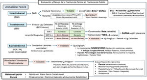 Algoritmo de evaluación y manejo de las fracturas de peroné en fracturas de tobillo.