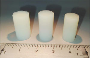 CS10G4 monolithic aerogel cylinders.