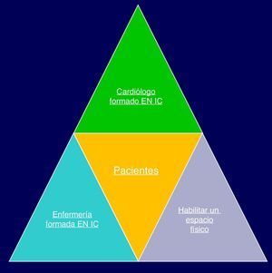 Elementos básicos de la pirámide para iniciar una unidad de insuficiencia cardíaca.