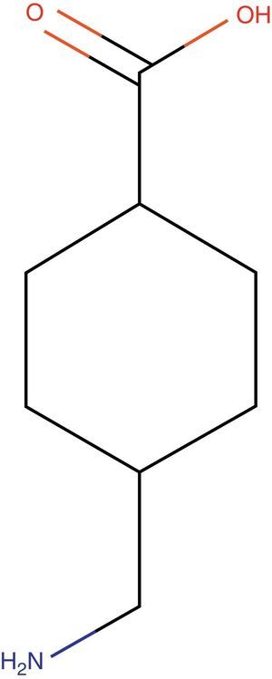Molecular structure of tranexamic acid.