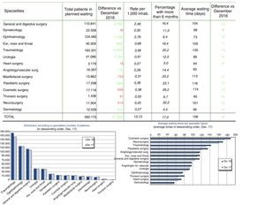 Situation of the surgical waiting list in the SNS according to speciality. Data corresponding to 31 December 2017. SNS Waiting List Information System.