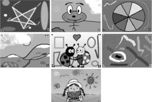 Muestra ejemplos de las imágenes de los rompecabezas de 50 piezas usados en este experimento.