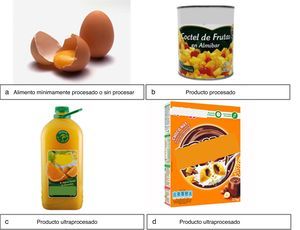 Imágenes presentadas para evaluar la clasificación de alimentos de acuerdo al modelo de la OPS.