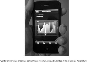 Pantalla de acceso a la consulta interactiva del indicador “práctica docente” desde un iPhone