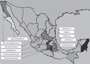 Presencia de médicos internos de pregrado en la República Mexicana. Ciclo escolar 2012, Facultad de Medicina UNAM.
