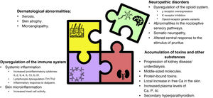 Potential aetiopathogenic factors involved in chronic kidney disease-associated pruritus.