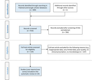 PRISMA flow diagram of literature search, eligibility and inclusion process.