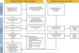 PRISMA flowchart: Diagram representing the flow of the search and selection of the publications included in the review.