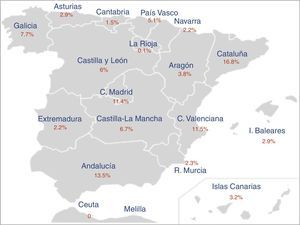 Geographical distribution of the respondents.