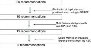 Flowchart showing the selection of recommendations.