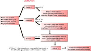 Therapeutic algorithm for EGJ tumors.