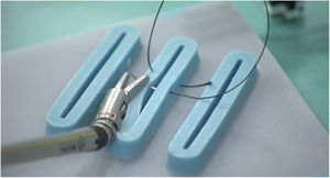 Articulation in the FlexDex® tip.