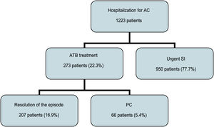 Flowchart with inclusion of patients.