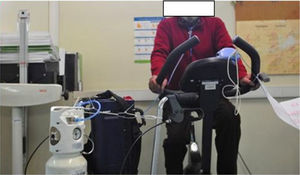 Cycling while on oxygen.