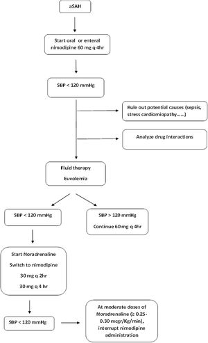 Algorithm management in oral/enteral nimodipine induced hypotension.