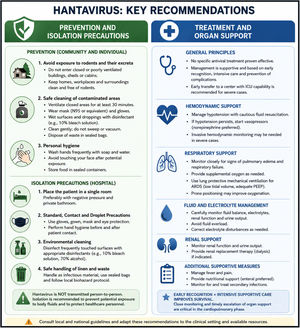 Key recommendations on hantavirus isolation, prevention and treatment.