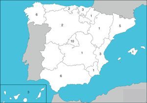 Distribution of participants in RELESSER centers, by regions.