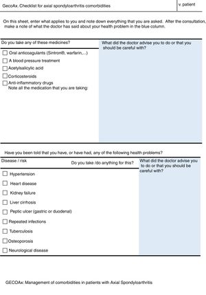 Checklist, for patients.