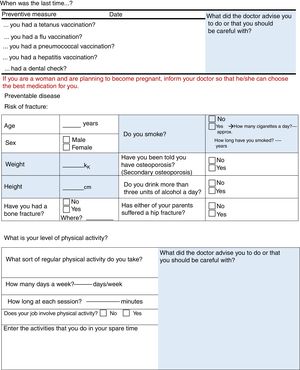 Checklist, for patients.